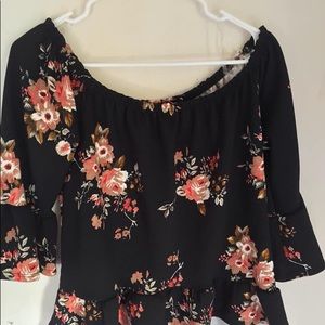 floral off-the shoulder top